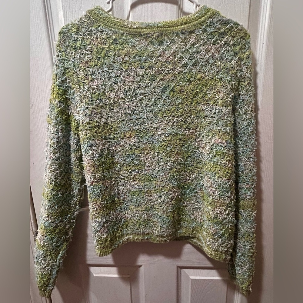 NWT Esqualo Green Patterned Knit Cardigan Sweater Size S - Picture 8 of 12